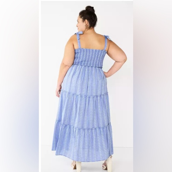 Plus Size DRAPER JAMES RSVP Tiered Maxi Dress with Bow Straps - New w/tags 3xl - Picture 2 of 2